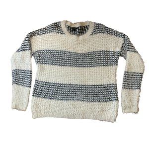 Forever 21 Fuzzy Striped Knit Long Sleeve Sweater Size M